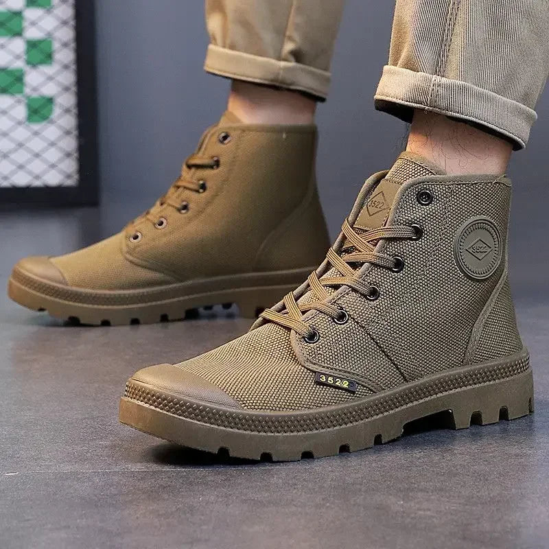 Male Shoes Hiking Outdoor Rubber Men's Boots Lace Up Original Deals Vintage In Promotion Y2k Offers Trendy 2025 Footwear New