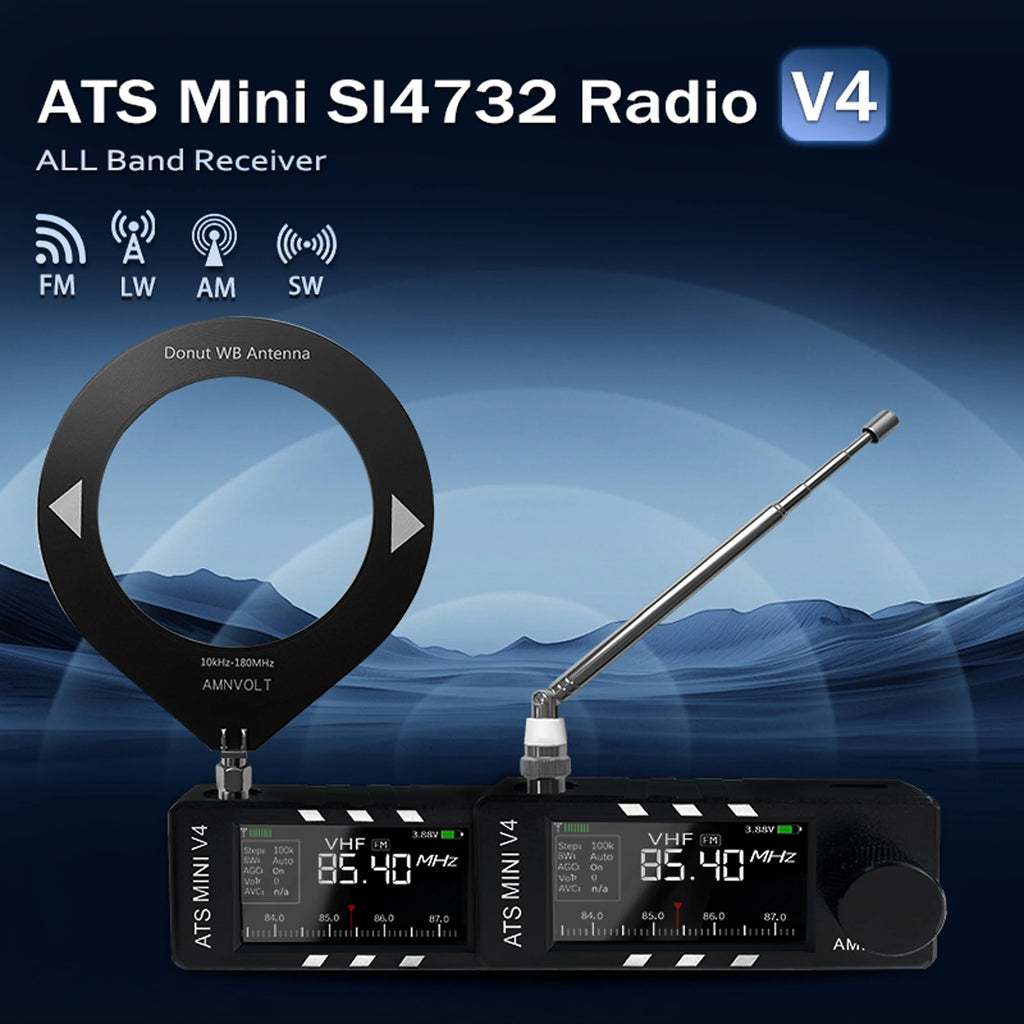 Portable AM FM Radio Receiver 1.9inch IPS Screen LSB USB Transistor Pocket Radios Si4732 DSP Radio for Walking Hiking Camping