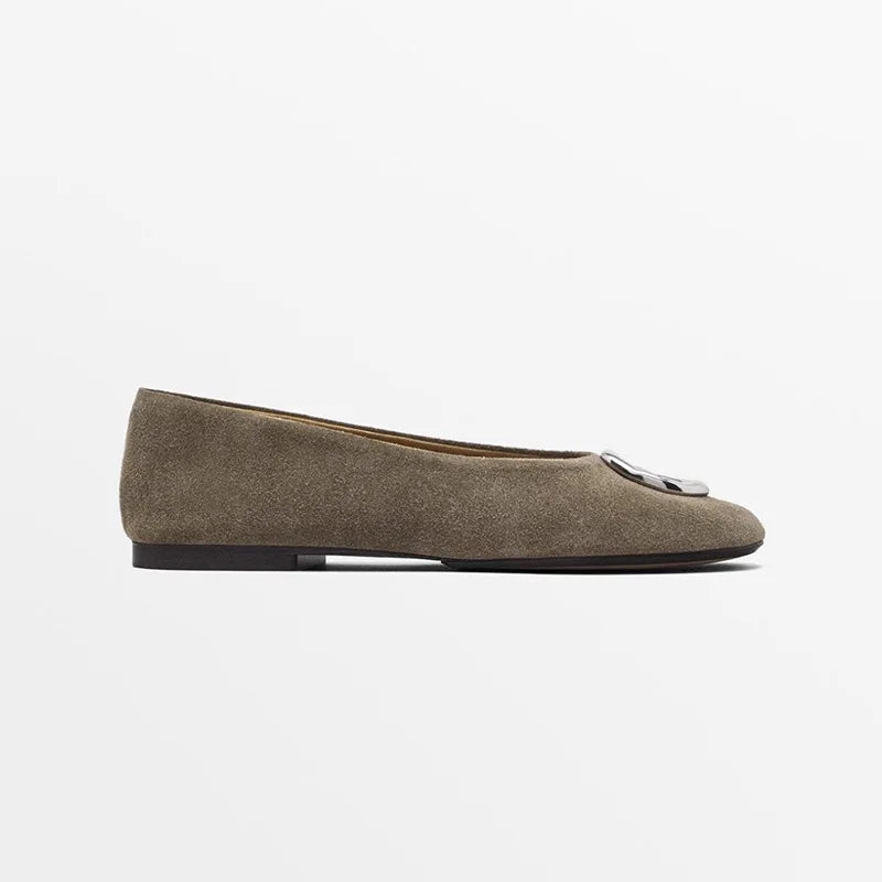 Withered Slip On Woman Shoes Shoes For Woman Loafers British Minimalist Women's Shoes Classic Round Toe Genuine Leather Shoes