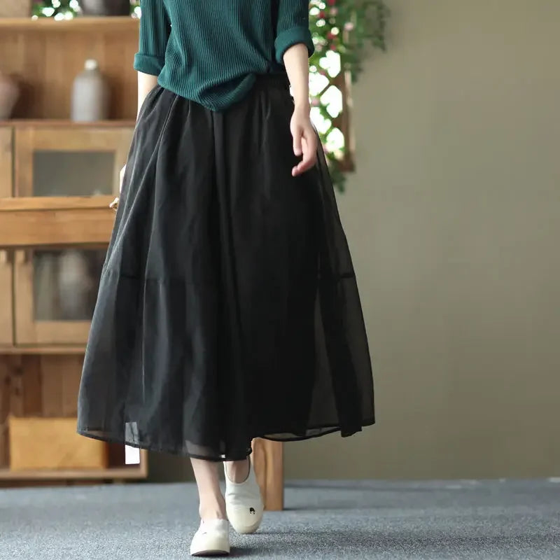 New In Female Skirts Midi Patchwork Women's Skirt Modest Aesthetic Chic and Elegant Premium Stylish Streetwear Summer 2025 Cheap