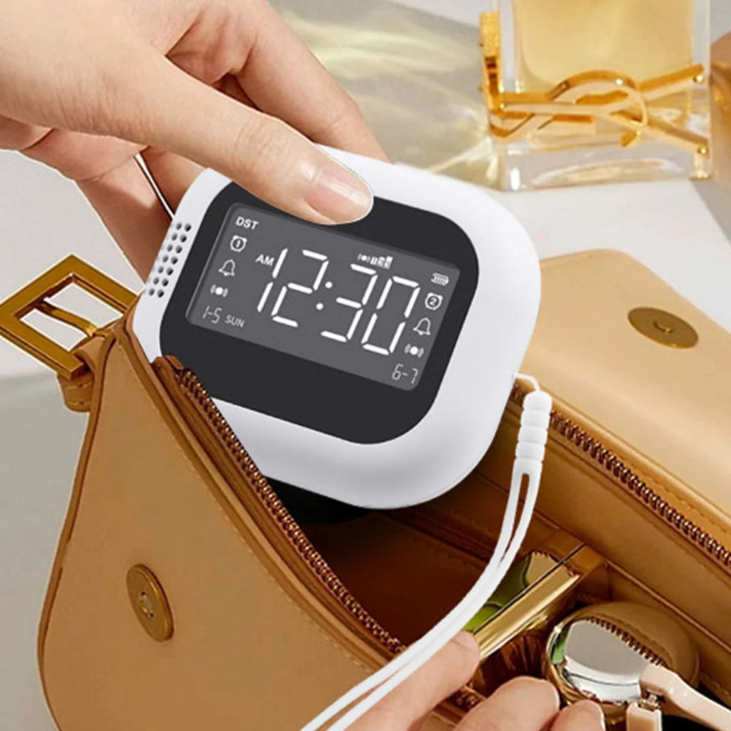 Vibrating Alarm Clock with FM Radio and Rechargeable 1800mAh Battery for Heavy Sleepers, Elderly Dorm Room Hearing Impaired