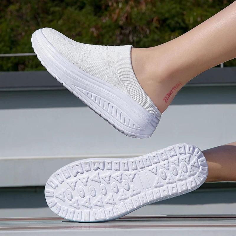 Womens Walking Loafers New Fashion Breathable Casual Slippers Sports Fitness Shoes Light Flat Shoes  Outdoor Non-Slip Women Shoe