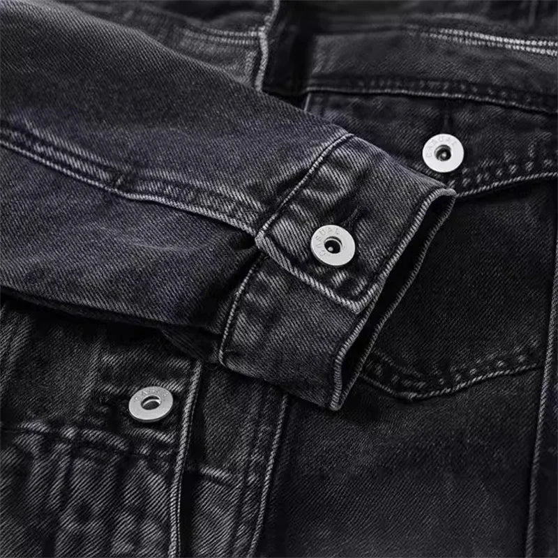 Streetwear Blue Black Denim Jacket Women's Chic Jeans Coat Oversize Loose Short Outerwear Female Casual Tops Retro Spring Autumn