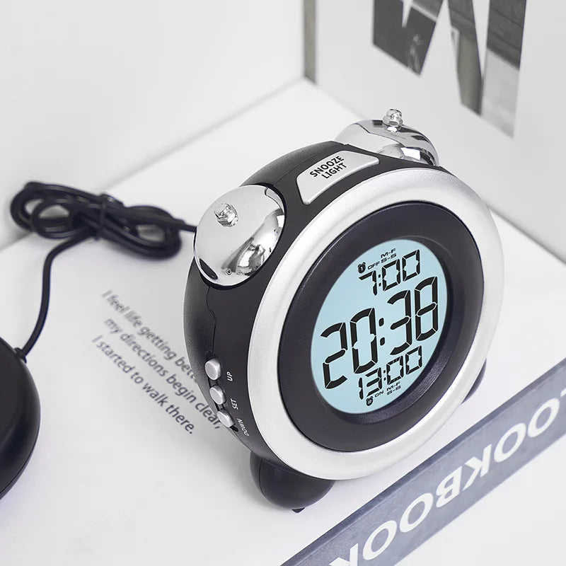 Super Loud Vibrating Alarm Clock with Bed Shaker Multi-Functional Dual Alarm Clock for Heavy Sleeper Deaf Hard of Hearing Snooze
