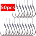 5Pack/50 Hook Fishs Tool Tied Good Strong Horse Line Double Hook Pair Hook Fishs Hooks Fishing Gear Accessories Sub-lineHooks