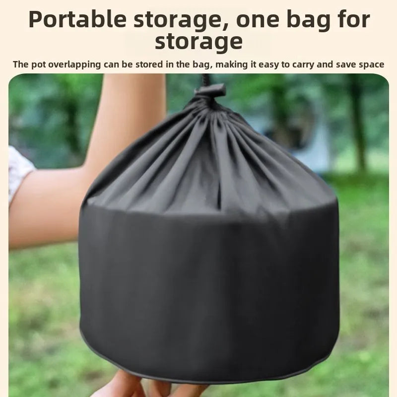 Outdoor Hiking Cookware Camping Cookware Boiling Water Teapot Frying Pan Equipment Portable Camping Pot Supplies Combination Set