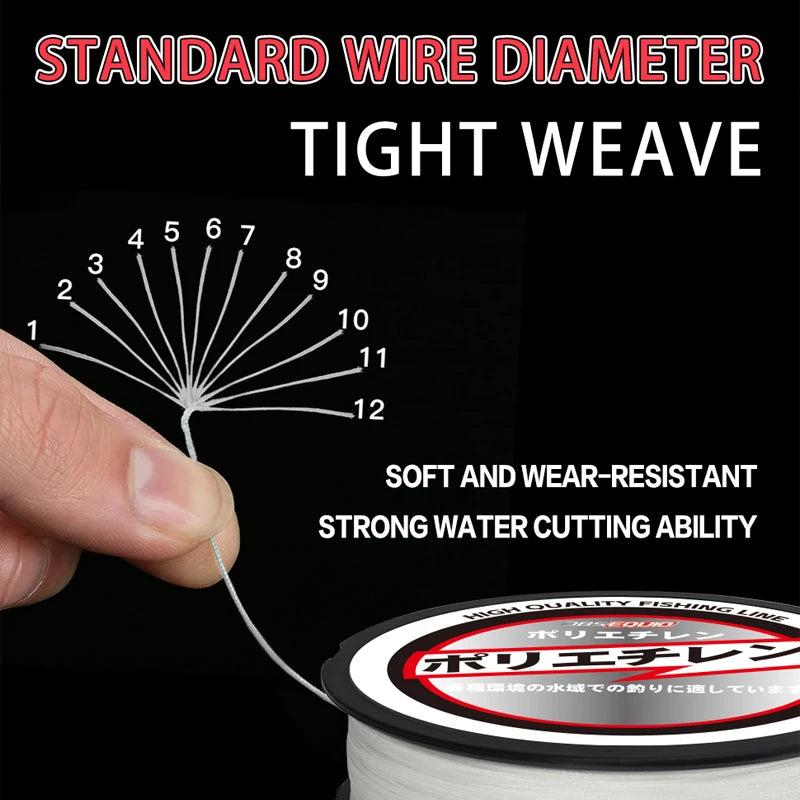 OBSEQUIO X12 Strands Braided Fishing Lines Multifilament Pesca 100M 150M 200M Carp Fishing Wire Japan Abrasion Resistant Pe Line