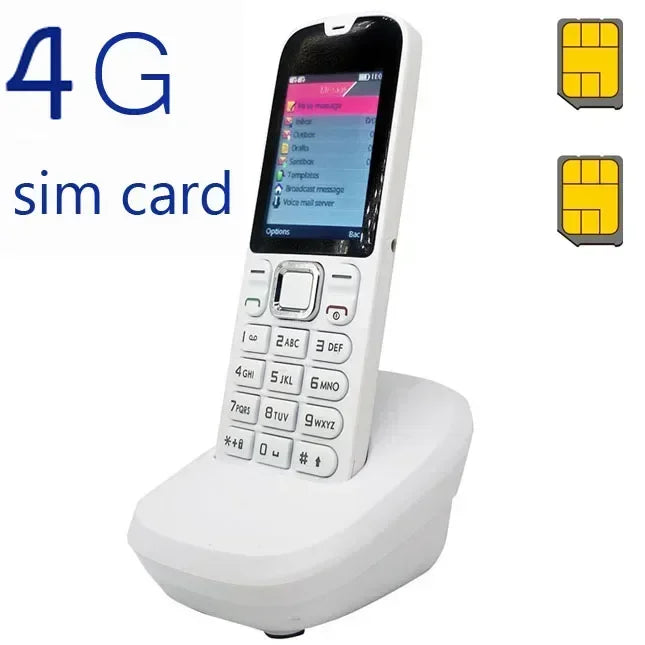 Cordless Phone GSM SIM Card Fixed Mobile for Old People Home Cell Phone Aged Student Wireless Landline Telephone Office 2g 3g 4g