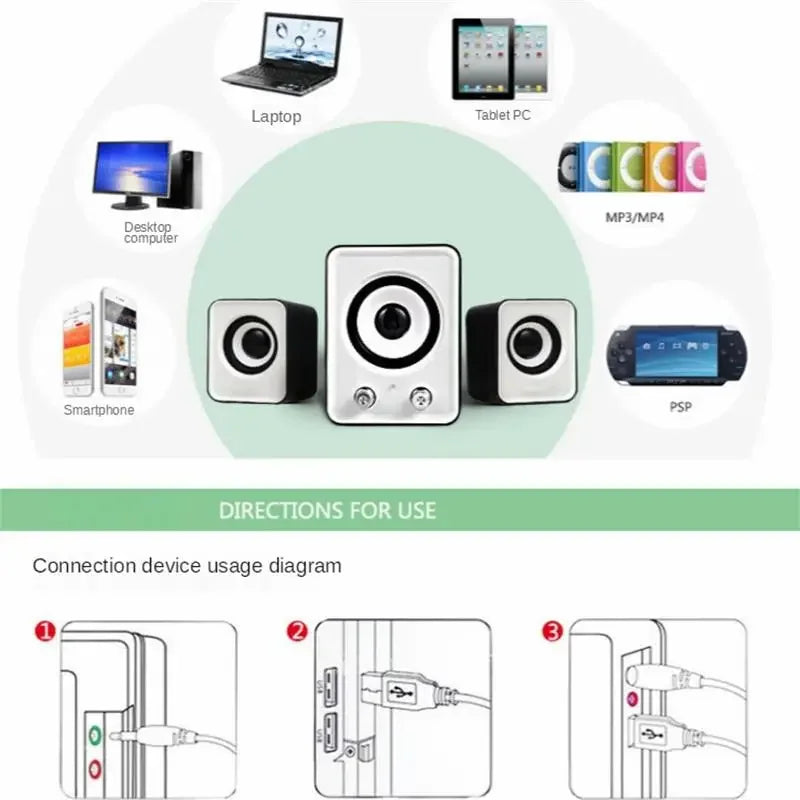 Full-range Speakers3-in-1 Stereo Loud SpeakersWireless Bluetooth and Wired LinksCompatible with Various DevicesBass Speakers
