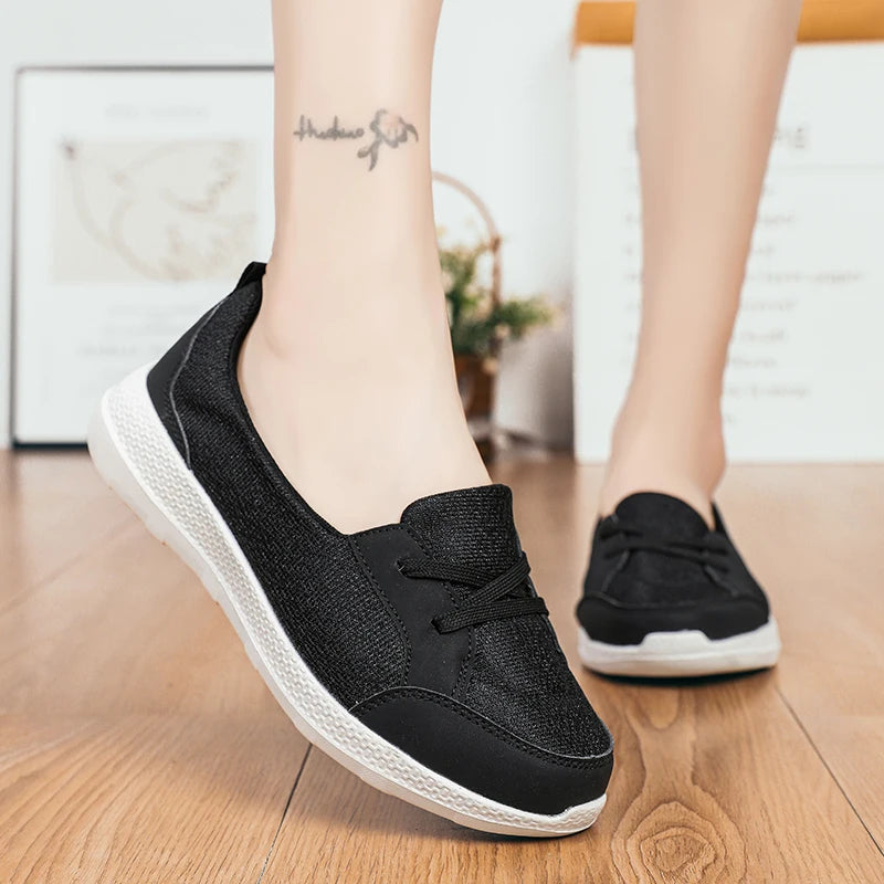 Women's shoes summer new casual shoes soft sole breathable fashion sports shoes flat vulcanized women's  large size