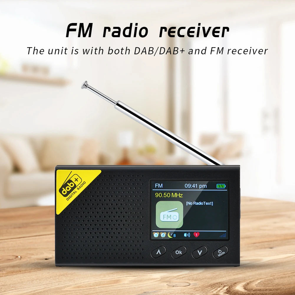 Portable Digital Radio Bluetooth-compatible 5.0 Stereo DAB/DAB+ FM Radio Receiver Rechargeable Radios for Home Office Radio