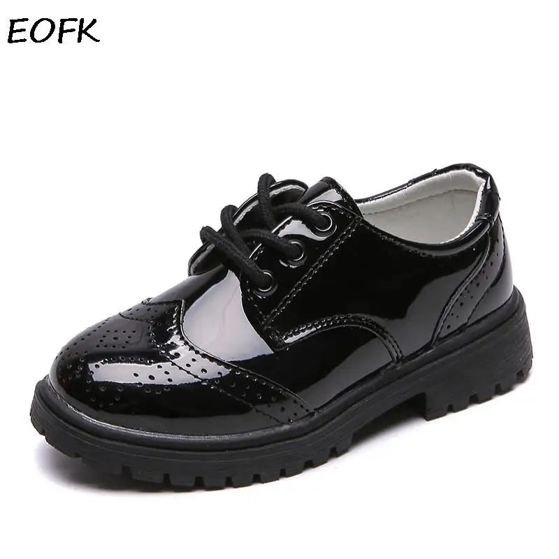 EOFK Boy Girl Derby Comfort Oxfords Dress Leather Shoes Spring Autumn Children School Uniform Classic Perfomance Loafers
