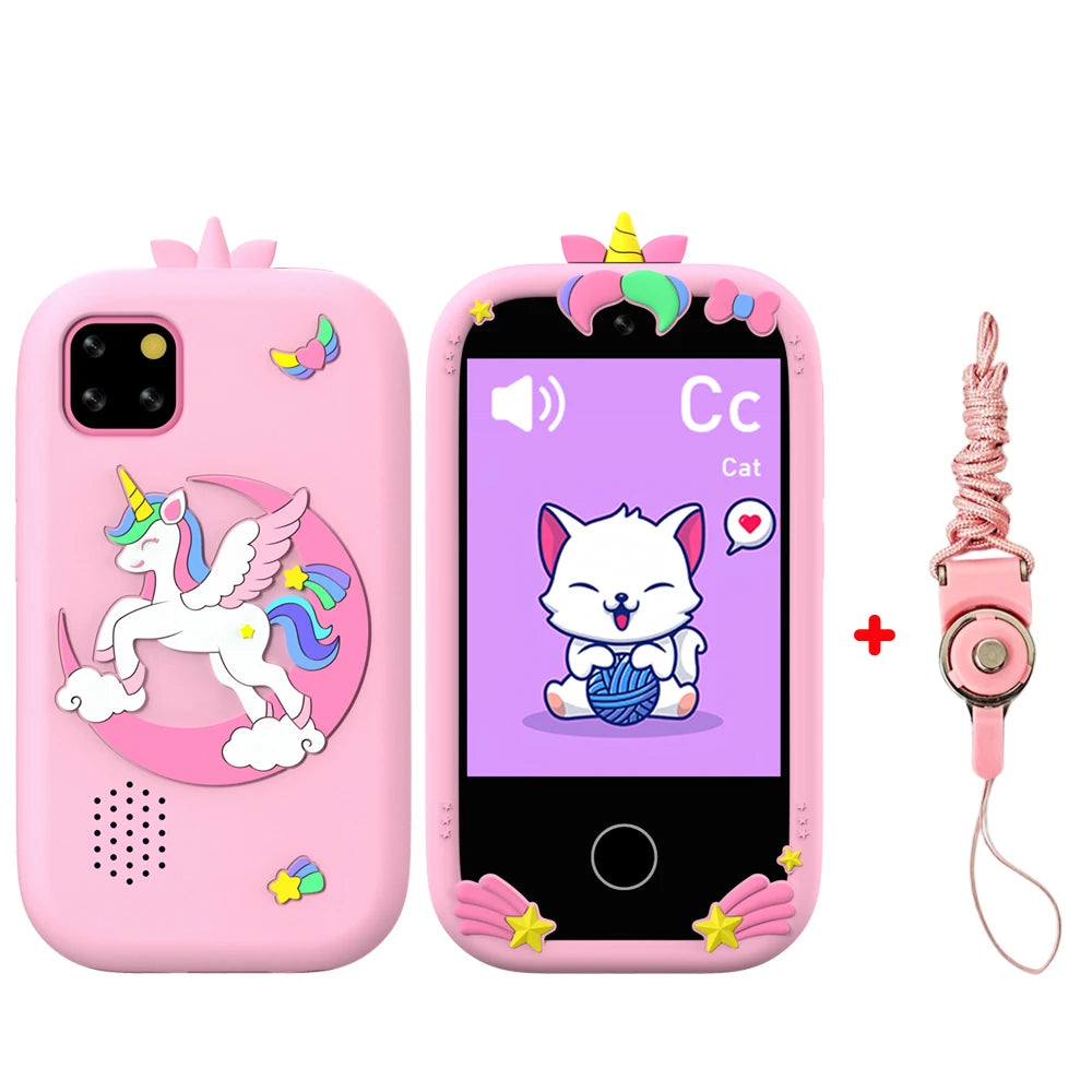 Kid Smart Phone Toy with 18 Games, Mini Music Player & Video Recorder, Birthday Gift for Children Boys & Girls