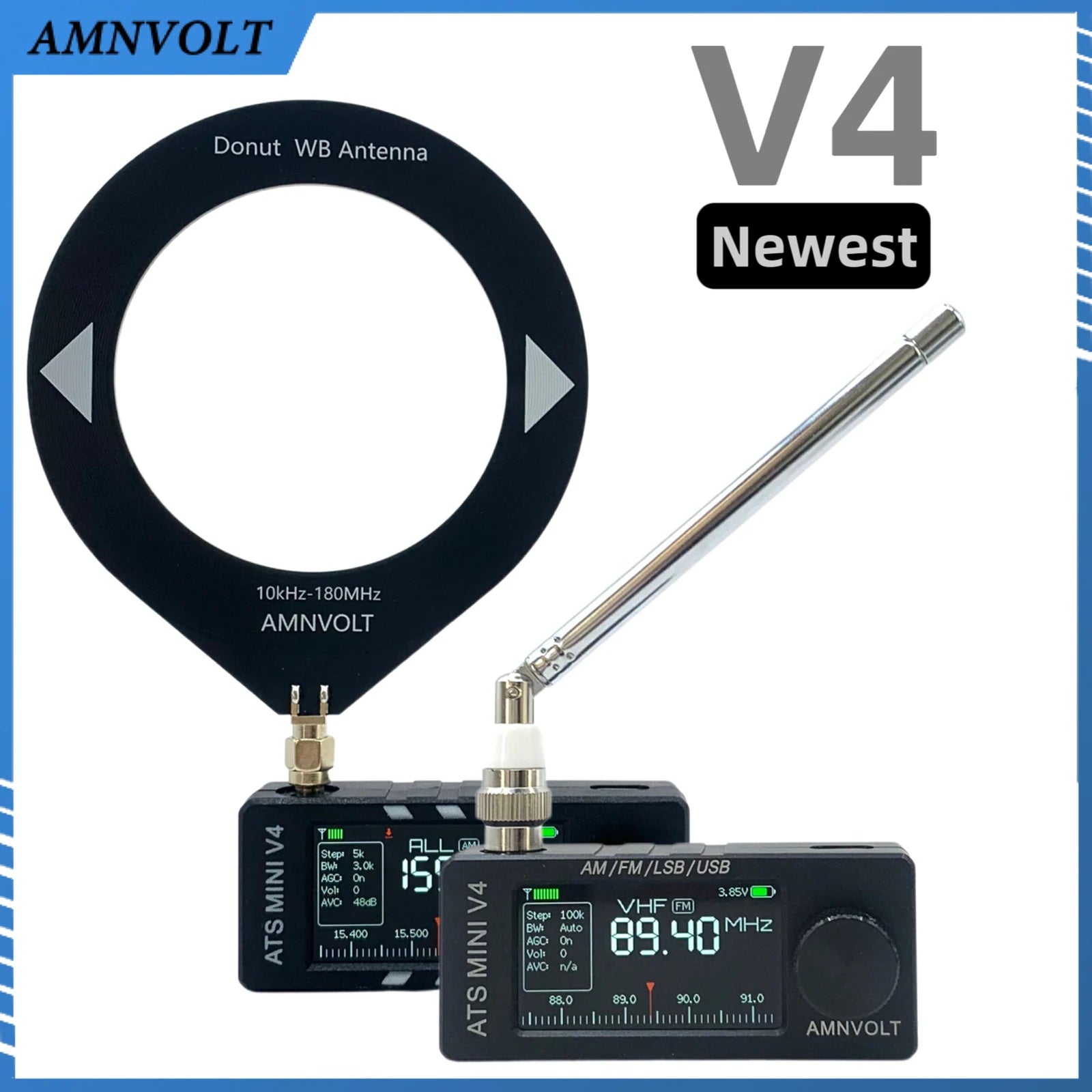 Portable AM FM Radio Receiver 1.9inch IPS Screen LSB USB Transistor Pocket Radios Si4732 DSP Radio for Walking Hiking Camping