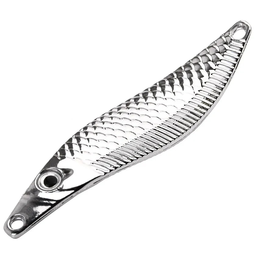 Metal VIB Leech Spinners Spoon Lures 7g 10g 15g 20g Artificial Bait With Feather Hook Night Fishing Tackle for Bass Pike Perch