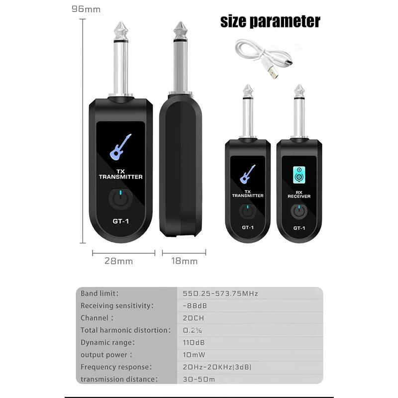 K007 New Musical Instrument Wireless Transmitter and Receiver, Instrument Pickup, Guitar Wireless Transmitter and Receiver, Electric Blowpipe Wireless Transmitter and Receiver, Bass Wireless Transmitter and Receiver, Supports