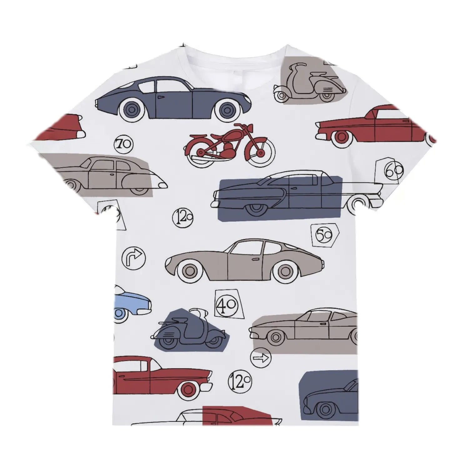 Kids Clothes for Girls from 2 to 7 Years Cute Things Cartoon Car Fashion T-Shirt Boys 9 to 14 Years White Tshirt Summer Tees Top