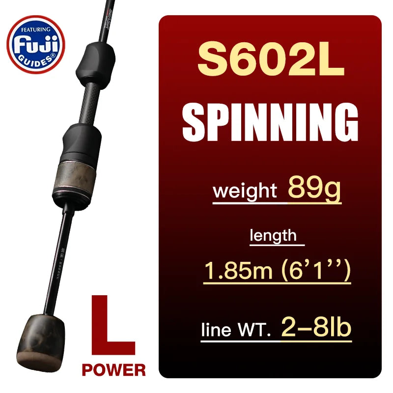 SEASIR Stream Solid Wood Fishing Rod FUJI A+O Guide Rings UL1.57M-1.98M 86G  Ultralight BFS TORAY 40T Carbon Fishing Rods