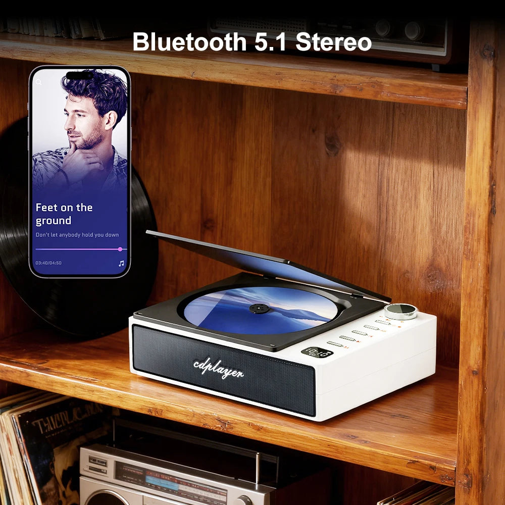 Car CD Players Bluetooth 5.1 CD/CD-R/CD-RW/MP3/WMA Player Portable Amplifier Universal Classic 3.5mm AUX/USB/OPTICAL Support