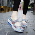 2025 New Women's Shoes Hand Woven Casual Shoes Thick Bottom Breathable Single Sandals Slip-On Lazy Travel Shoe Chaussure Femme