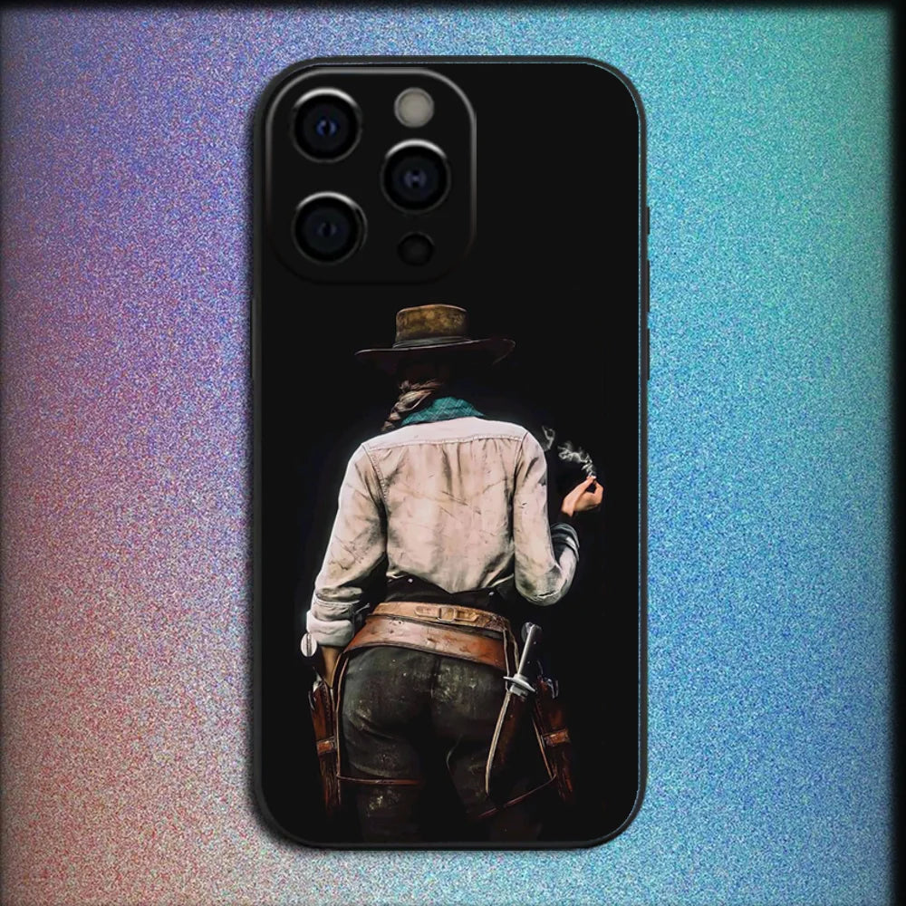 R-Red Dead Redemption RDR 2 Phone Case For iPhone 16,15,14,13,12,11,Pro,X,XS,Max,XR,Plus,Mini Soft Black Cover