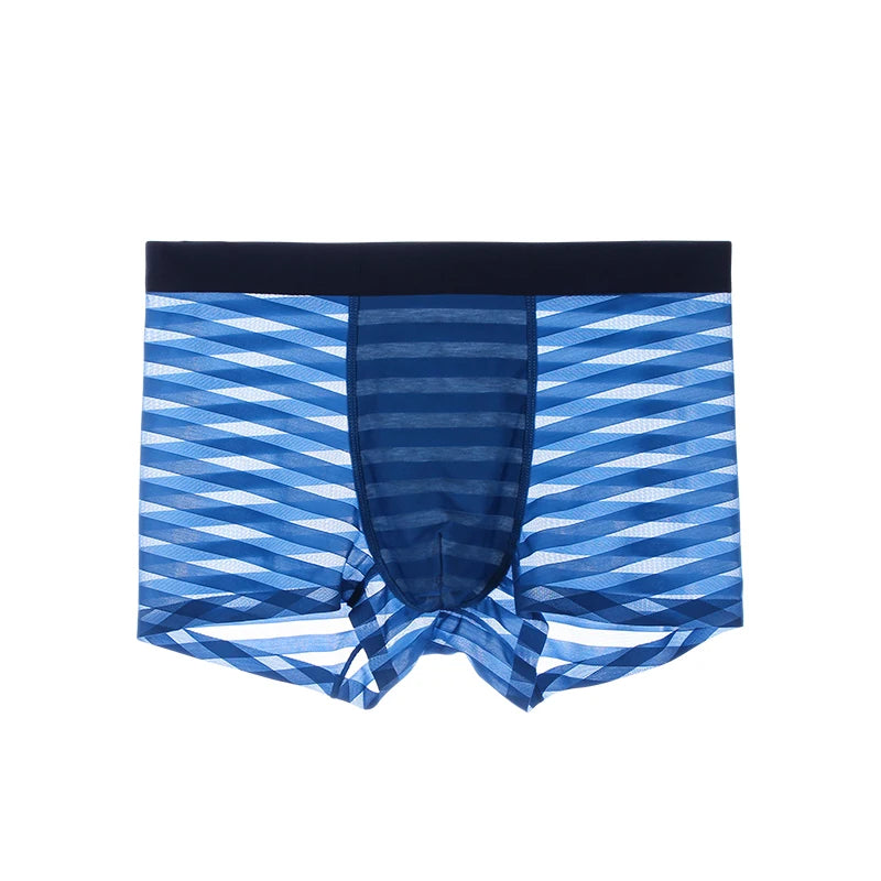 Men's Underwear, Ice Silk, Summer Thin Boxer Briefs, Seamless Modal Four-Corner Breathable Antibacterial Shorts, Trendy