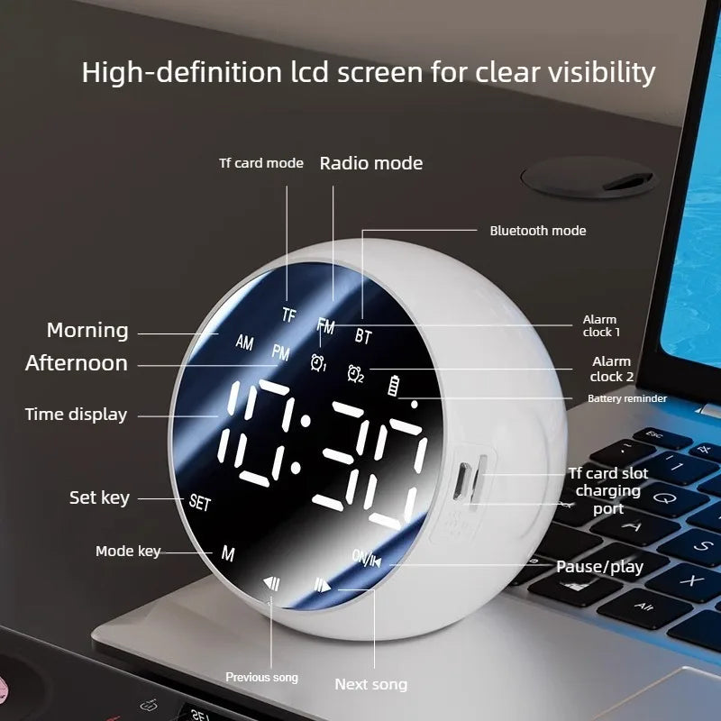 Timed alarm clock Bluetooth audio and voice broadcast Large LED touch display Magnetic countdown timer