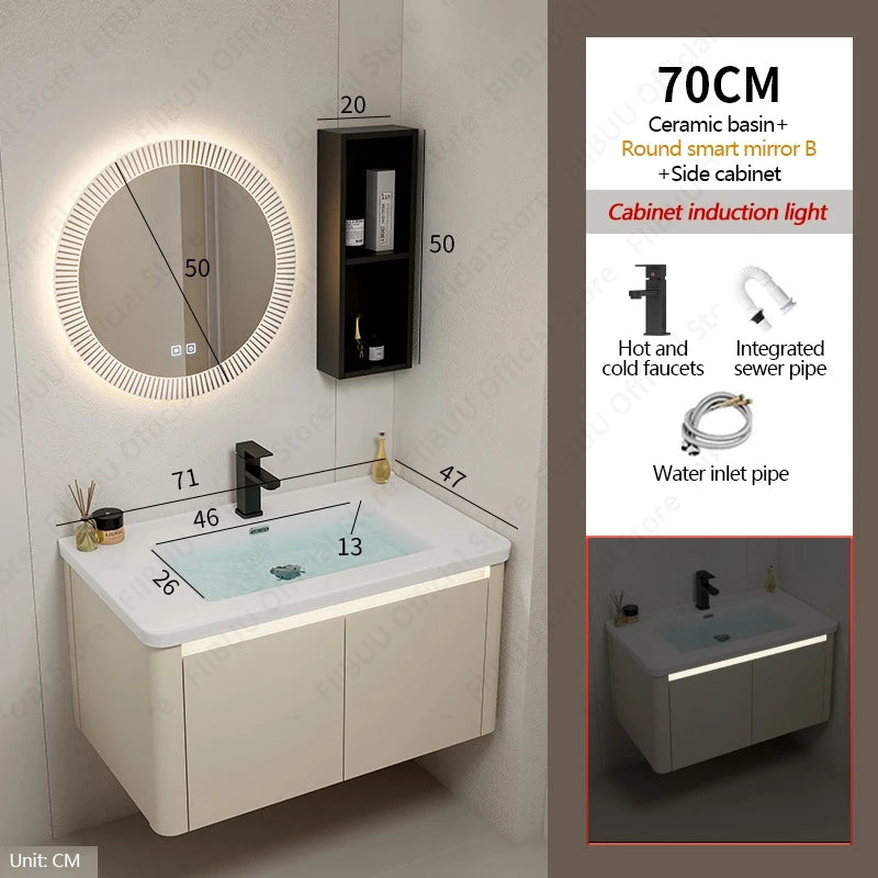 Modern Bathroom Vanity Wall Mounted Bathroom Storage Cabinet, High-Definition Mirror Integrated Bathroom Furniture Accessories