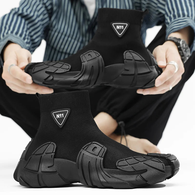 Outdoor Men Casual Boots Winter Designer Soft Sneakers Breathable Mens Socks Shoes Slip on Flat Lightweight Walking Sport Shoes