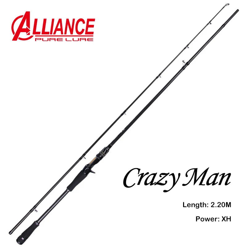 CRAZY MAN XH Fishing Rods 10-45 Lure Weight Powerful Pike Snakehead Rod Spinning 2.2M XF Action Giant Rod