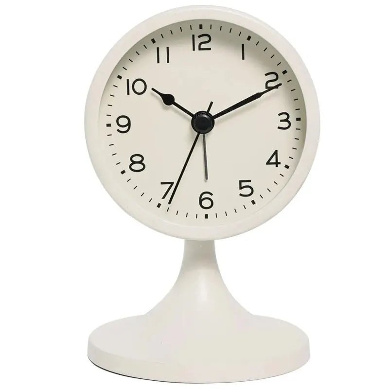 Nordic Metal Round Alarm Clock, Vintage Creative Silent Table Clock, Student Bedside Nightlight Clock, Room Decor, Home Decor