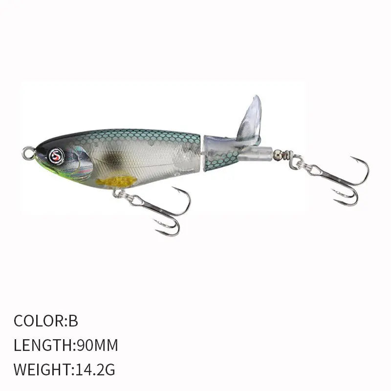 Pesca Topwater Whopper Plopper Popper FIshing Lure 90mm 15g Artificial Bait Hard Plopper Soft Rotating Tail Fishing Tackle Geer