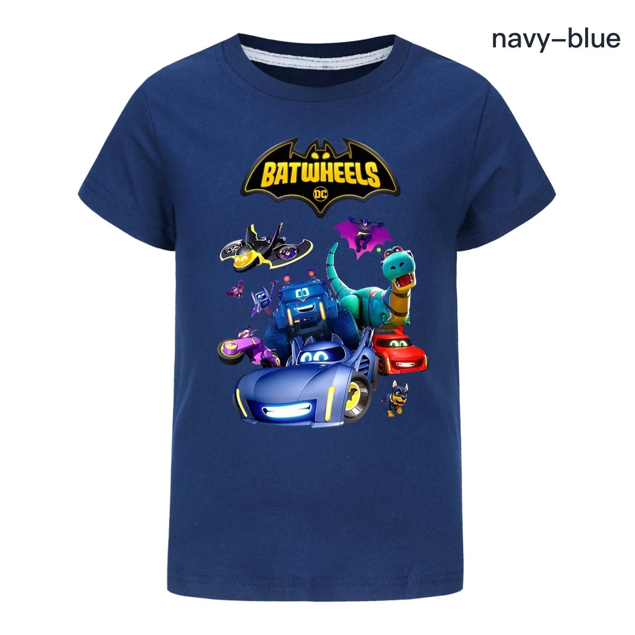 Funny Batwheels Short Sleeve Kids Clothing T-Shirts Summer Children Tops Cartoon Casual Tees Cotton Boys Girls Clothes3057
