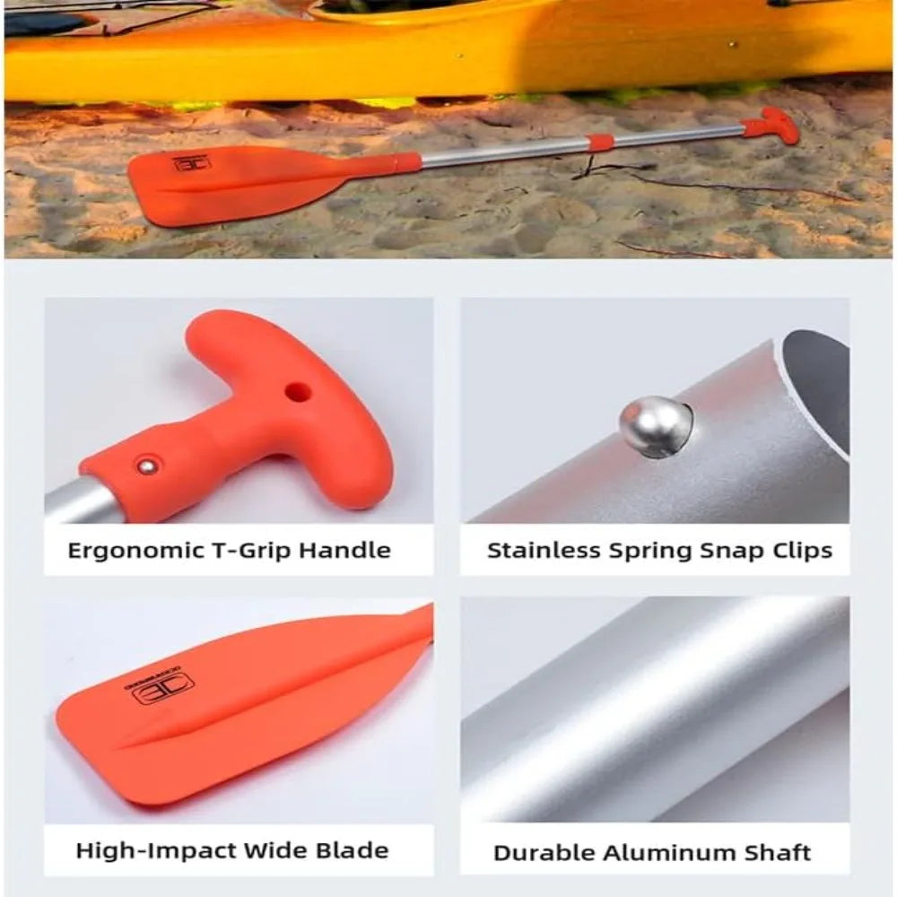 Telescoping Emergency Boat Paddle Aluminum Shaft Lightweight Boat Oars Adjustable Length Canoe Kayak Paddles