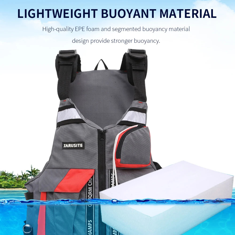 Outdoor Fishing Vest with High Buoyancy and Safety Features for Fishing Boating Adjustable Life Jacket