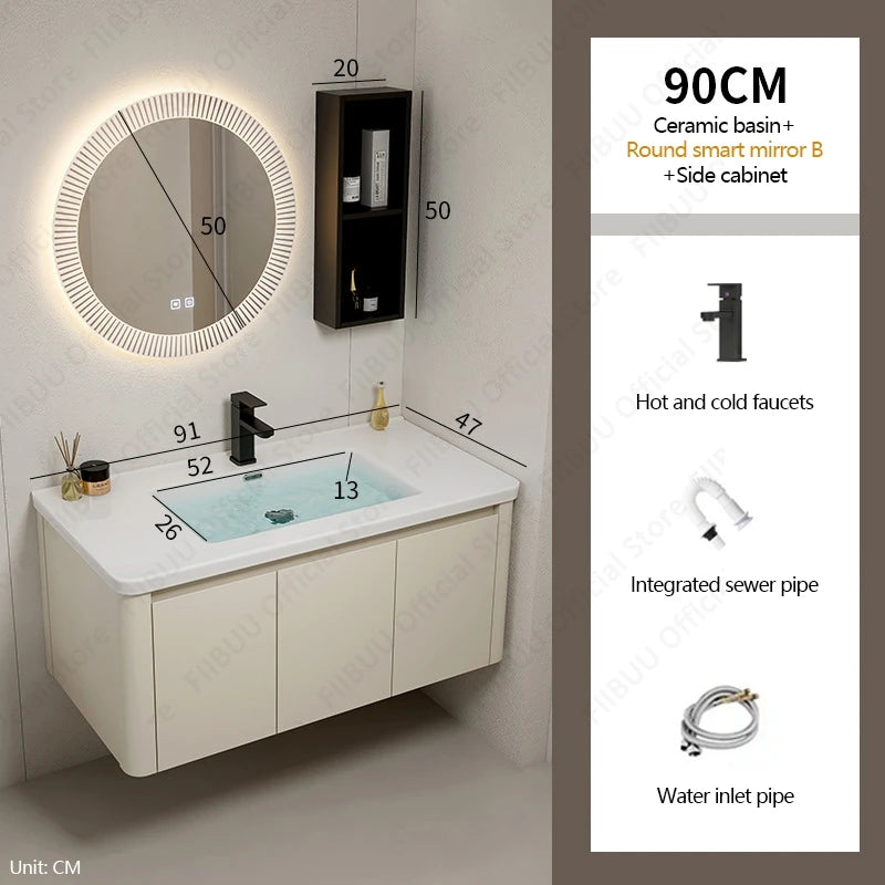 Modern Bathroom Vanity Wall Mounted Bathroom Storage Cabinet, High-Definition Mirror Integrated Bathroom Furniture Accessories