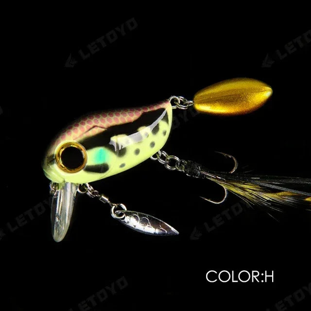 Topwater Crankbaits 8g Fishing Lures with Spinner Wobblers Rotating Glitter Artificial Hard Baits Freshwater Bass Lures Tackle