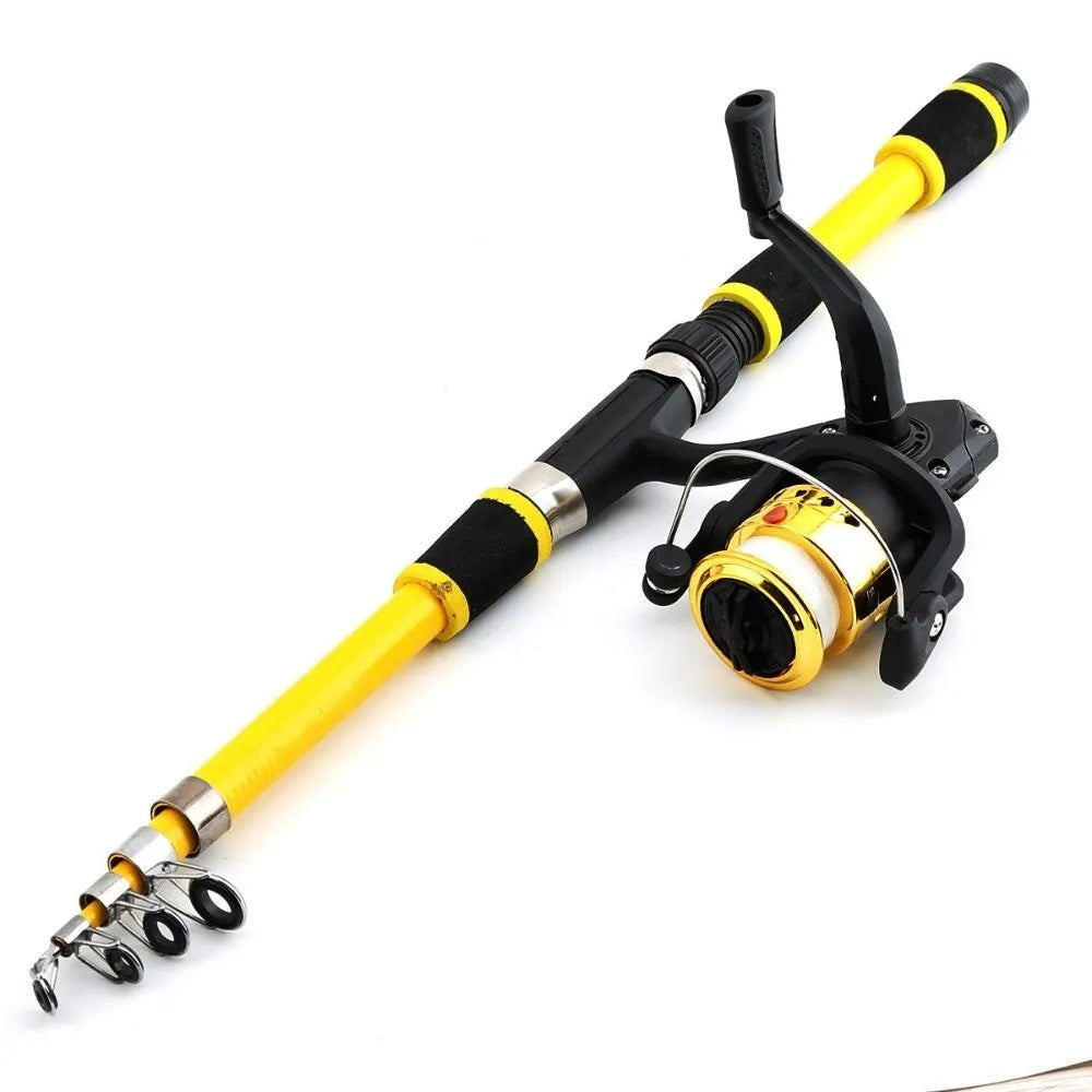 1.8M Length Spinning Fishing Rod 5.2:1 Gear Ratio 3BB Reel Telescopic Rod Max Drag 5kg Telescopic Design Fishing Kit