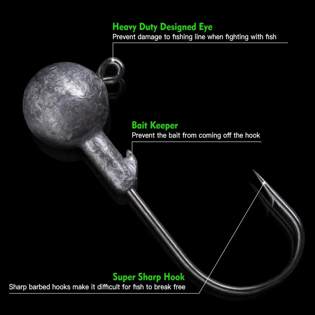 40pcs/lot Soft Lure Kit Soft Fishing Lure 5cm 3.5g Jig Head Hook with Fishing Tackle Box Pesca