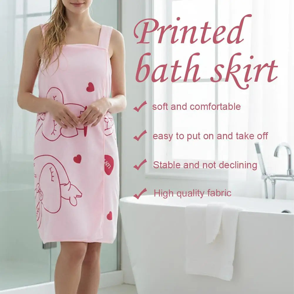 Wearable Towel Women Soft Absorbent Bath Skirt Quick Dry Bathrobes Shower Wash Clothing Beach Swim Post Wash Clothing ﻿