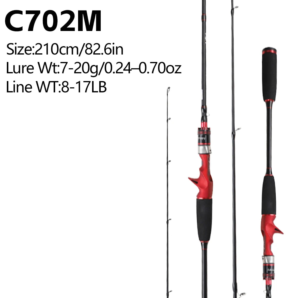 FISHINGFANS 2.1m 2.4m casting 7-20g 8-17lb Medium M Power Fast action Carbon Blank Sea Bass Perch Carp Fishing Rod