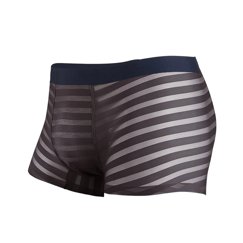 Men's Underwear, Ice Silk, Summer Thin Boxer Briefs, Seamless Modal Four-Corner Breathable Antibacterial Shorts, Trendy