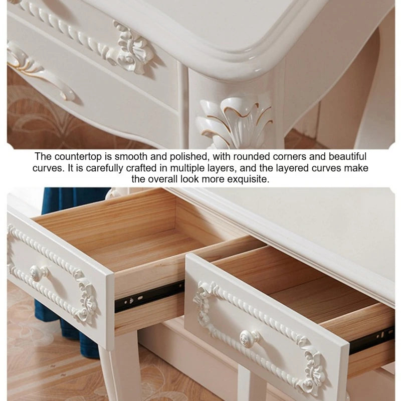 Makeup Vanity Dressing Table Dressers for Bedroom Makeup Vanity Desk Organizer Treasure Chest Girls Tocadores Comfortable Table