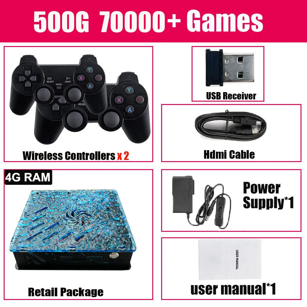 2026 New Retro Video Game Console X10 with 70000 Games 60 Emulators For PS2/N64/GAMECUBE/XBOX with Gamepad Kid Gift Game Box