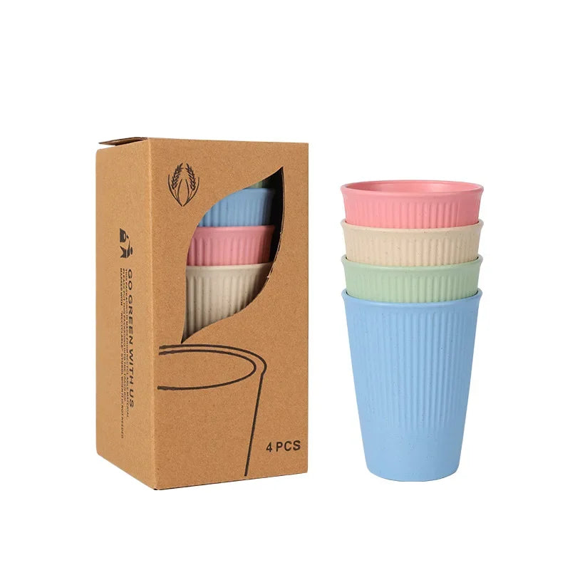 Dinner Dishes Wheat Straw Dinner Plates Set Eco Friendly Full Tableware Plates Cups Bowls Set Kitchen Accessories Dinnerware