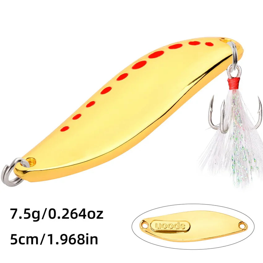 Metal Vib Leech Spinners Spoon Lures 2.5g 5g 7.5g 10g 15g 20g 25g 30g Artificial Bait Lure Fishing Tackle for Bass Pike Perch