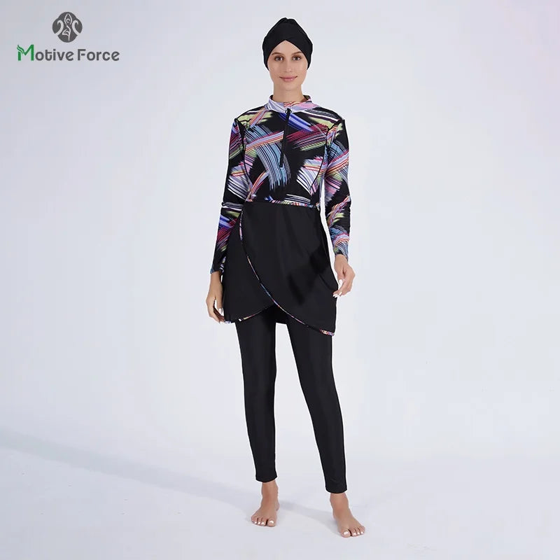 Muslim Modest Swimwear Hijab Burkini Swimsuit Women Islamic Cover Ups Long Sleeve Swimming Suit Hijabs For Woman Swim Bathing