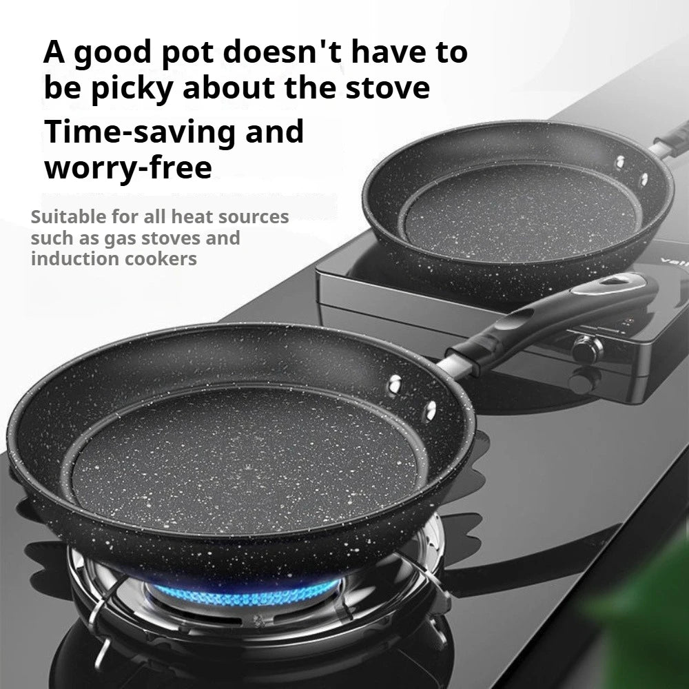 Multipurpose Frying Pan Flat Bottomed Steak Pan Light Oil Omelette Skillet Pan PFOA Free Fast Heating Kitchen Cooking Tools