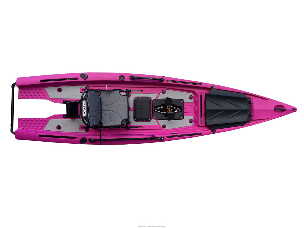 Yak Outdoors 13ft Fish Skiff Dual Propeller Pedal Drive Kayak 4m Sea Kayak for River Usage PE Plastic Hull 2 Person for Surfing