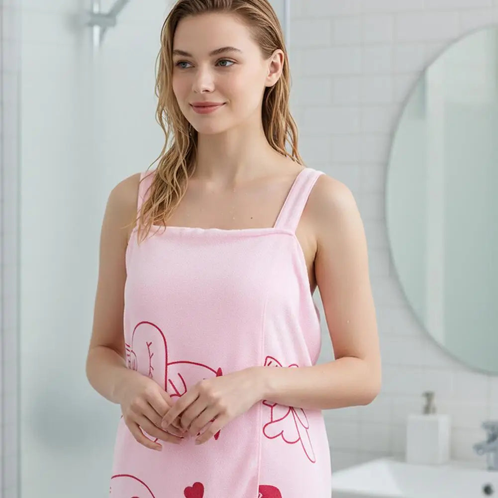 Wearable Towel Women Soft Absorbent Bath Skirt Quick Dry Bathrobes Shower Wash Clothing Beach Swim Post Wash Clothing ﻿